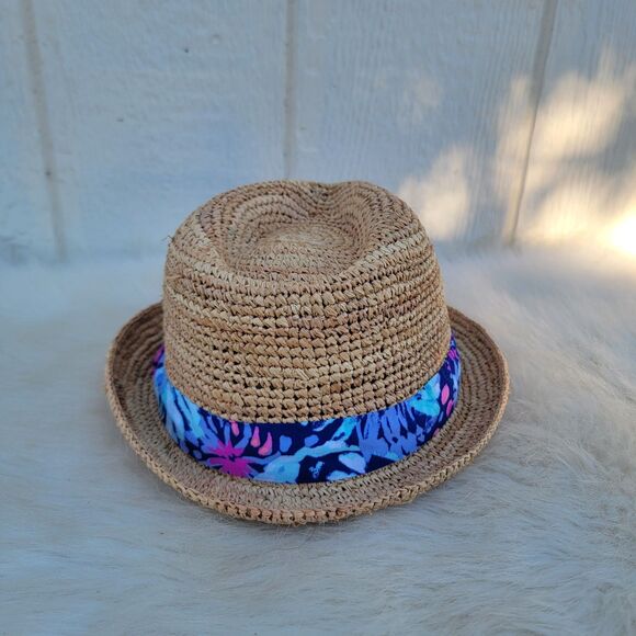 Lilly Pulitzer straw fedora hat Coastal Beachy Vacation main image 6